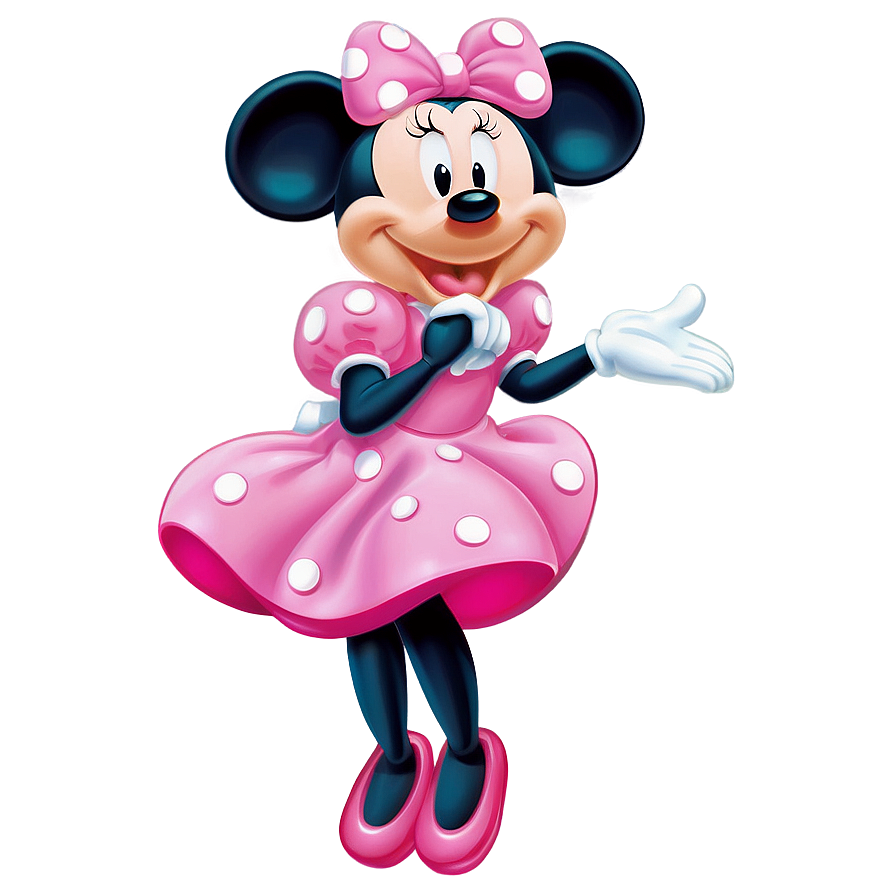 Download Cheerful Minnie Mouse Wave Png Das | Wallpapers.com