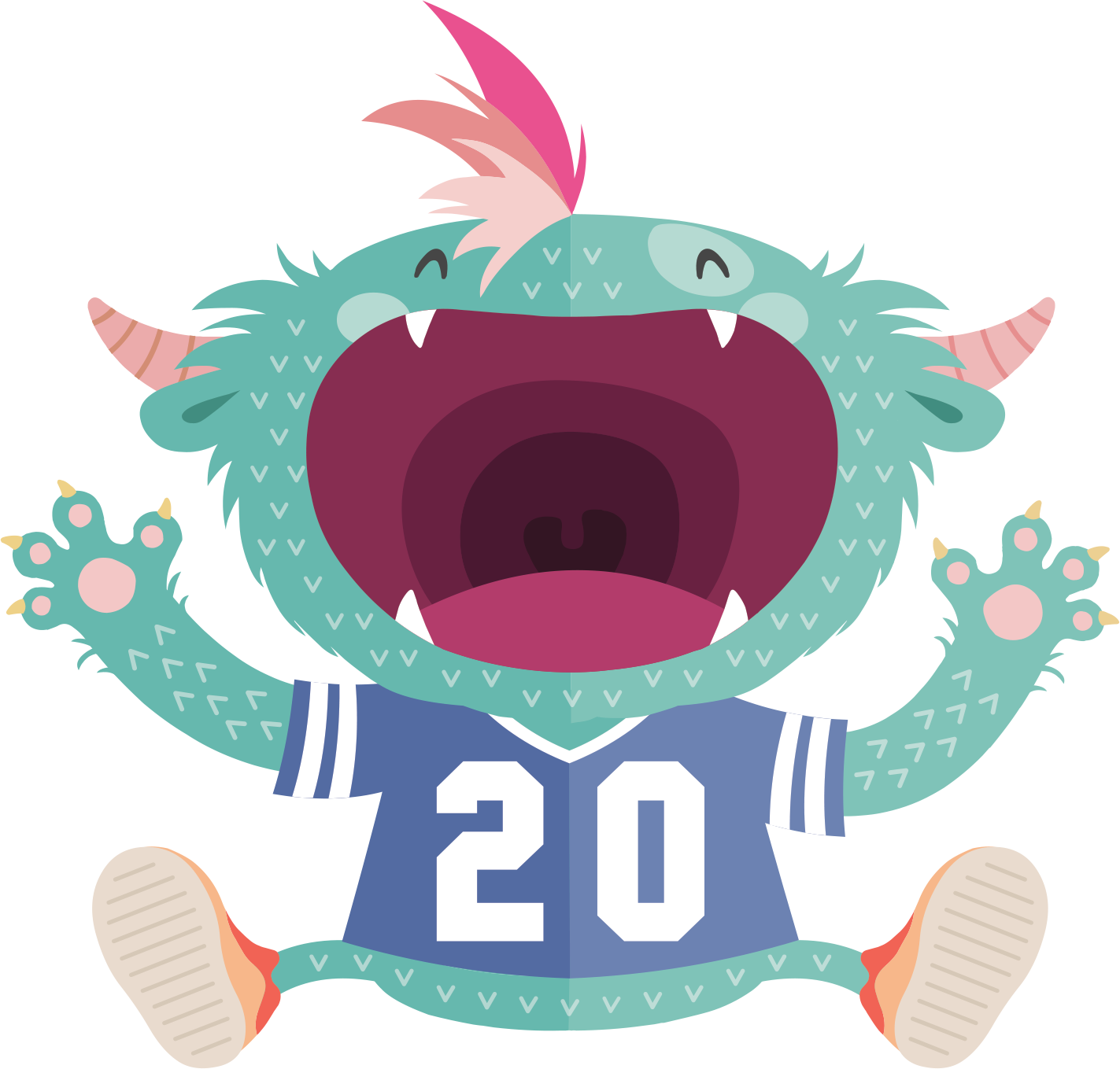 Cheerful Monster Celebration PNG