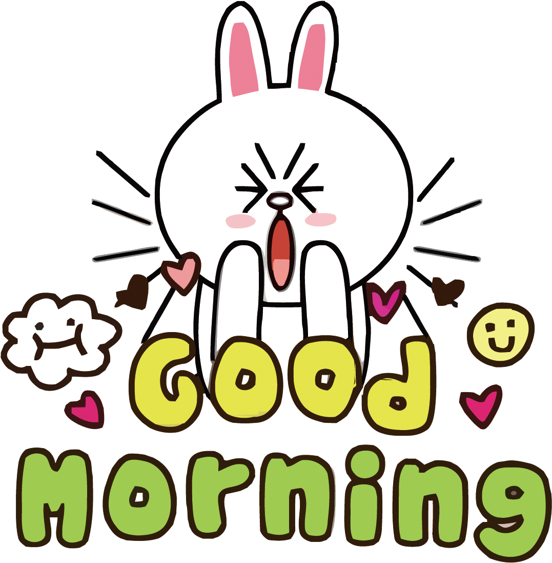 Cheerful Rabbit Good Morning Greeting PNG