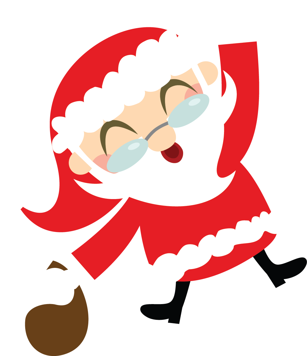 Cheerful Santa Cartoon Clipart PNG