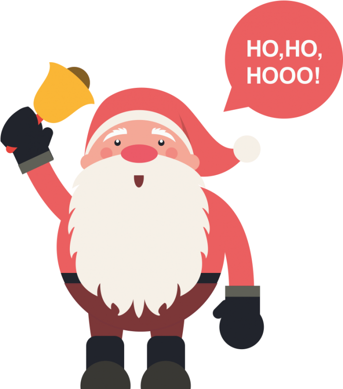 Download Cheerful Santa Claus Bell Ringing | Wallpapers.com