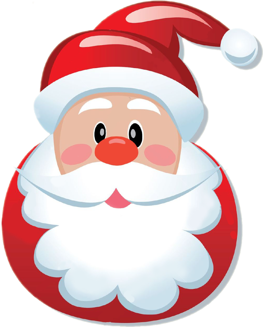Cheerful Santa Claus Cartoon Portrait PNG