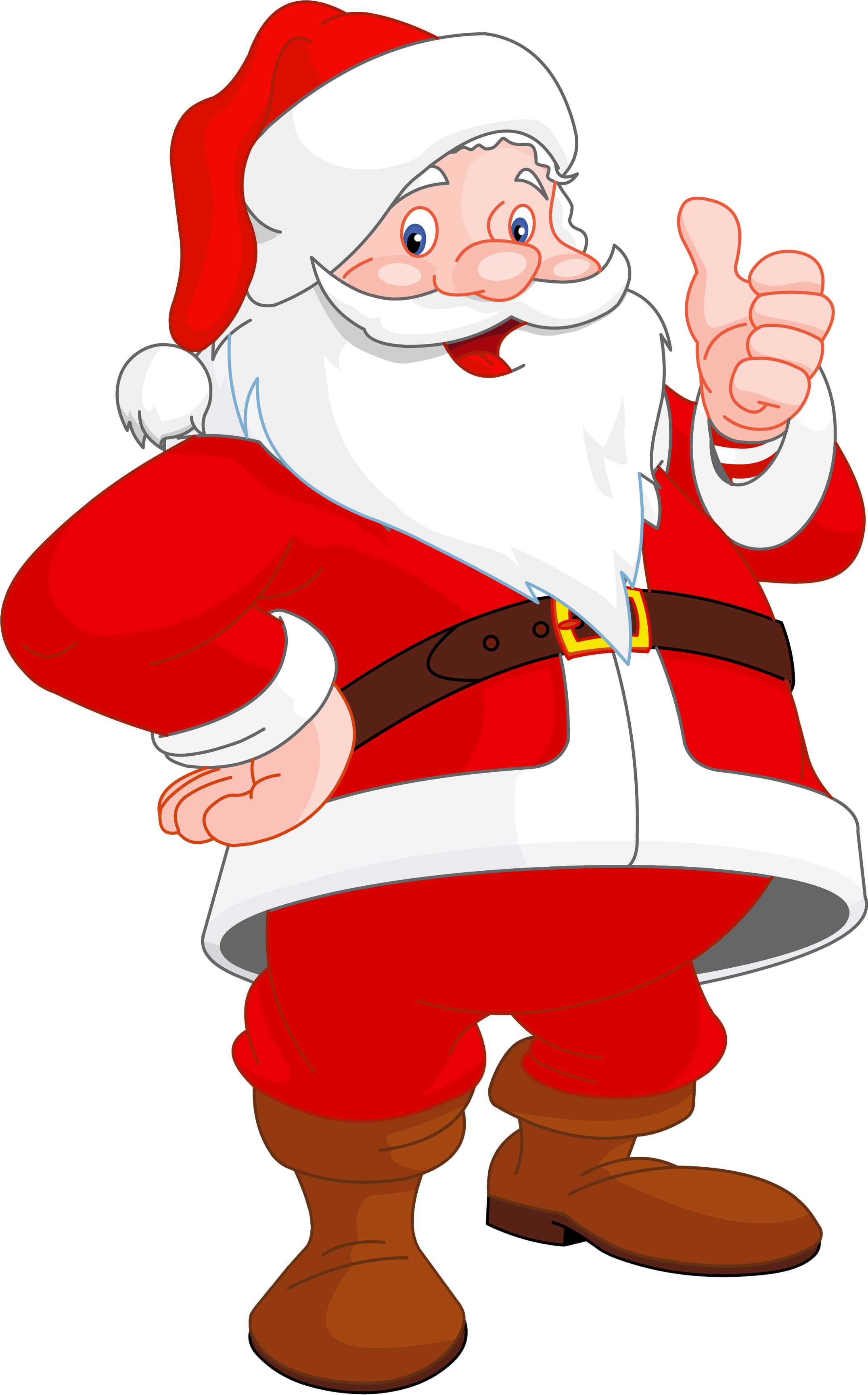 Cheerful Santa Claus Giving Thumb Up PNG