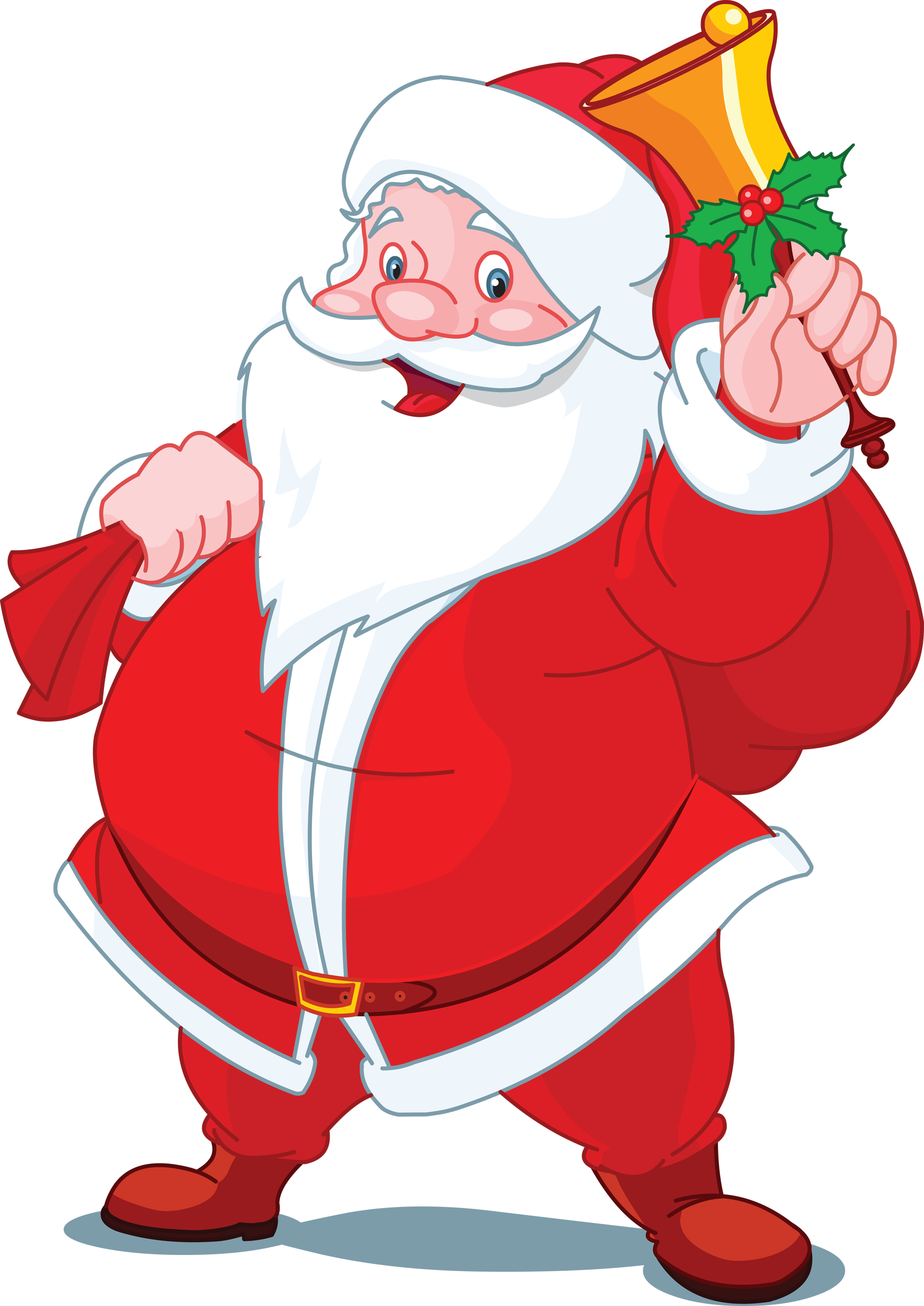 Cheerful Santa Clauswith Bell PNG