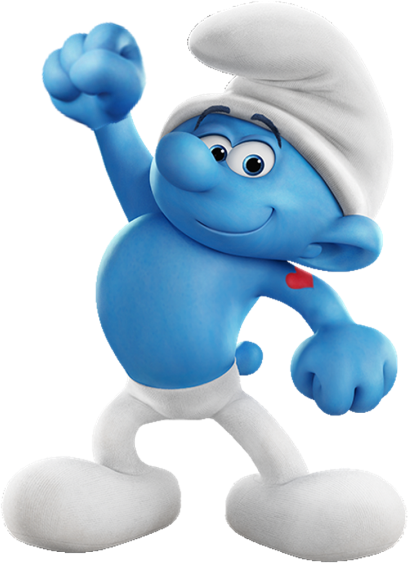 Cheerful Smurf Character Pose PNG