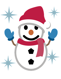 Cheerful Snowman Cartoon Christmas PNG