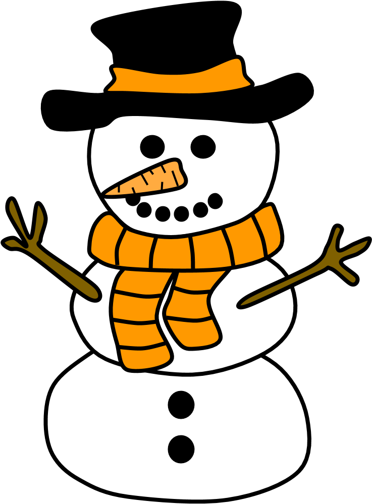 Cheerful Snowman Clipart PNG