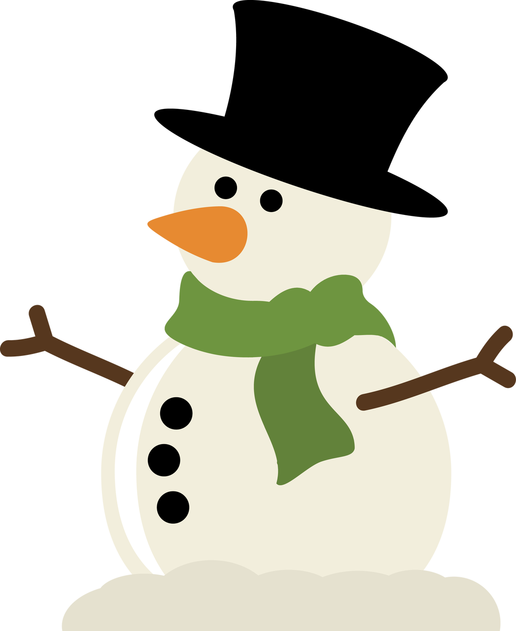 Cheerful Snowman Clipart PNG