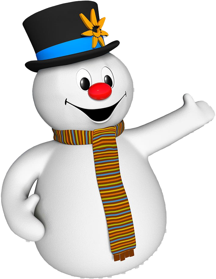 Cheerful Snowman Clipart.png PNG