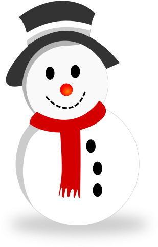 Cheerful Snowman Clipart PNG