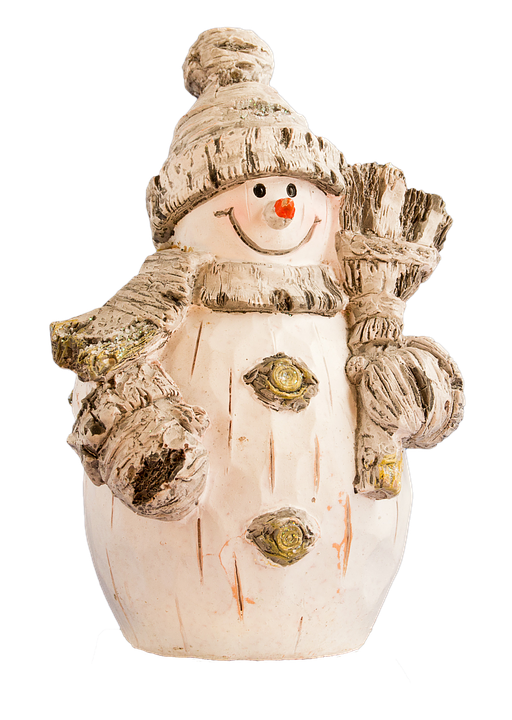 Cheerful Snowman Figurine PNG