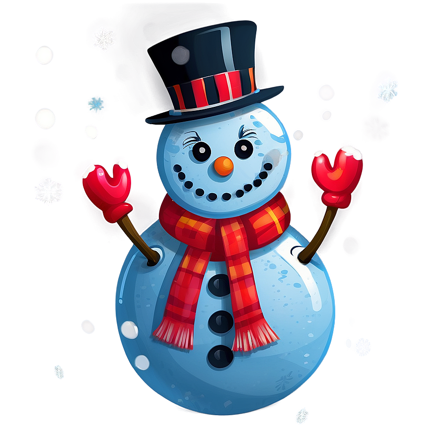 Cheerful Snowman Greeting Png 05032024 PNG