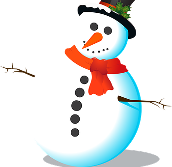 Cheerful Snowman Illustration PNG