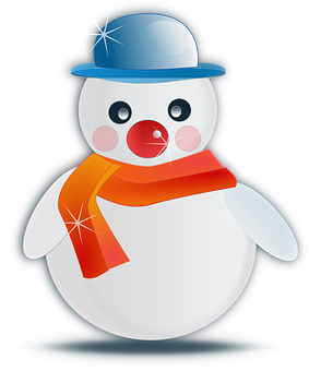 Cheerful Snowman Illustration PNG