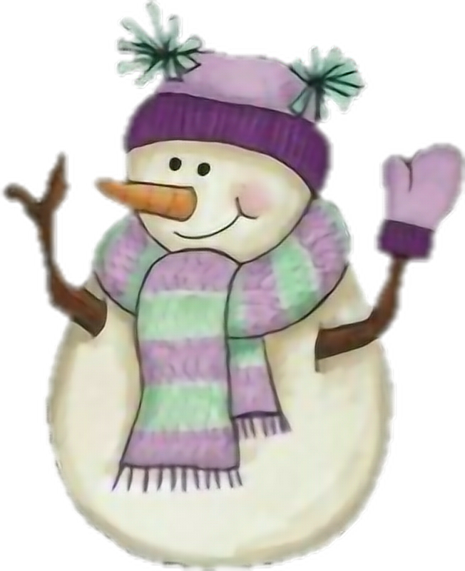 Cheerful Snowman Winter Clipart PNG