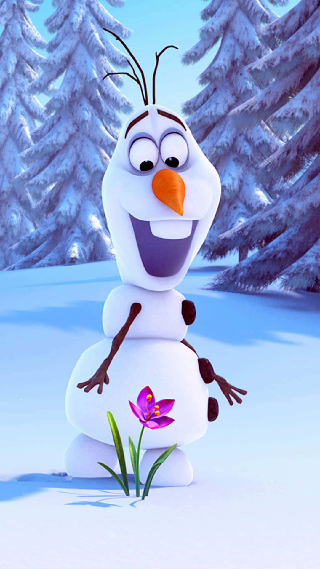 Cheerful Snowman Winter Scene.jpg Wallpaper
