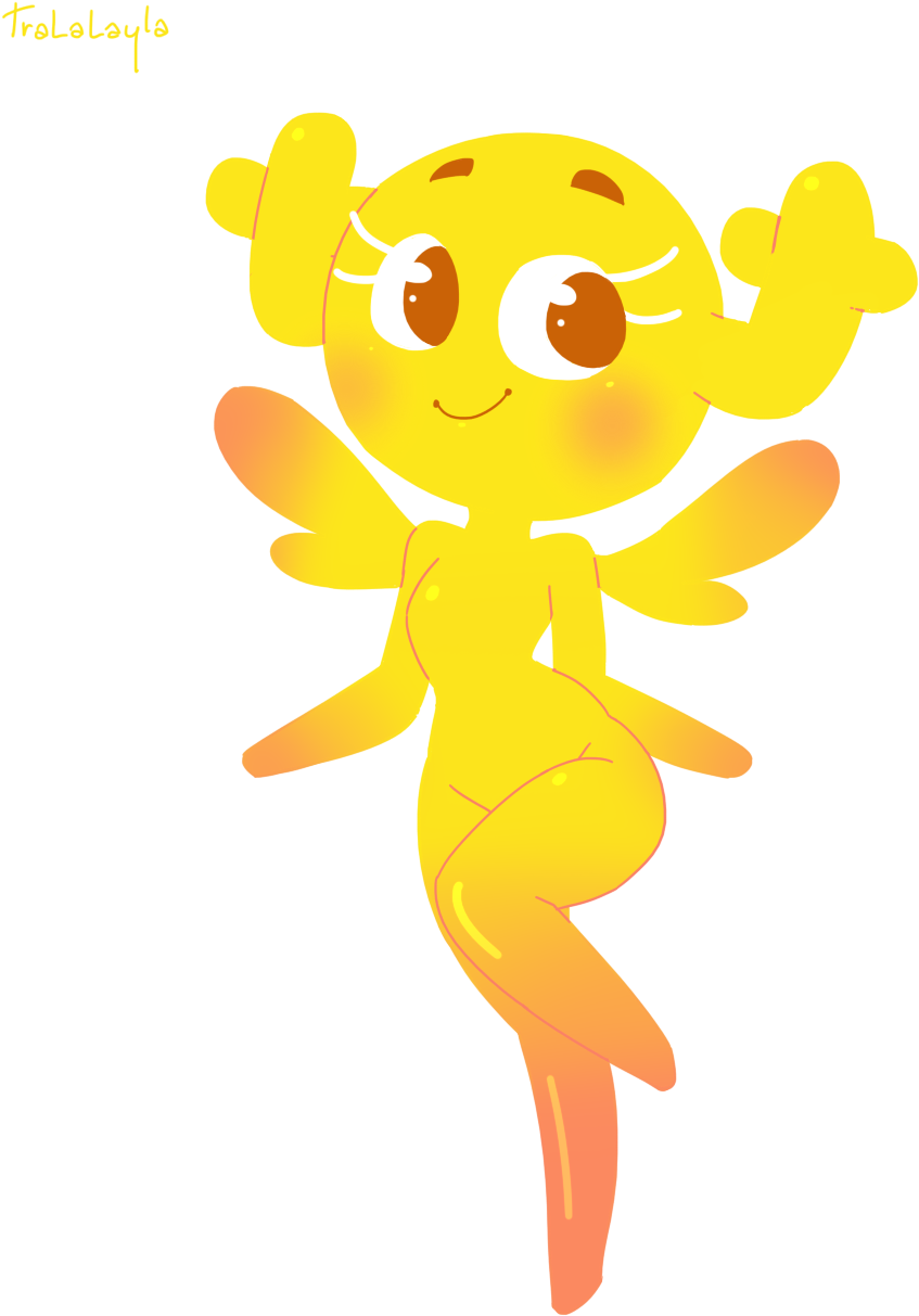 Cheerful Yellow Cartoon Character PNG