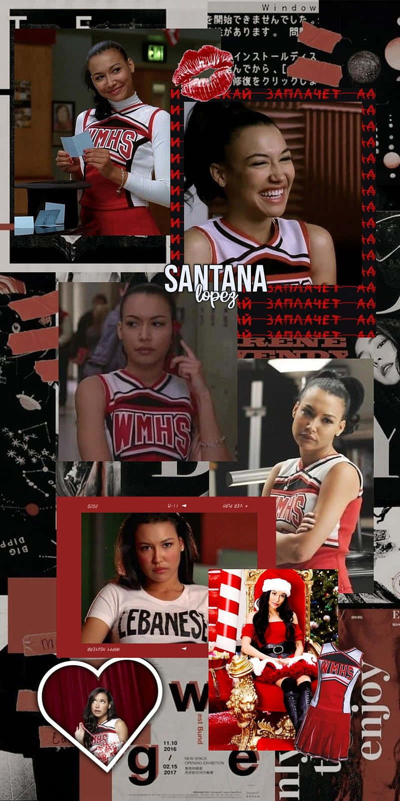 Cheerleader Collage Aesthetic Santana Wallpaper