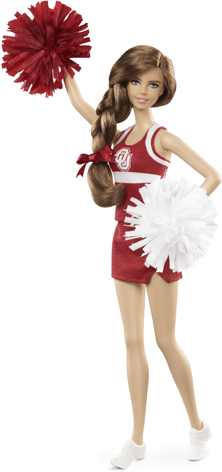 Cheerleader Doll Redand White Uniform PNG