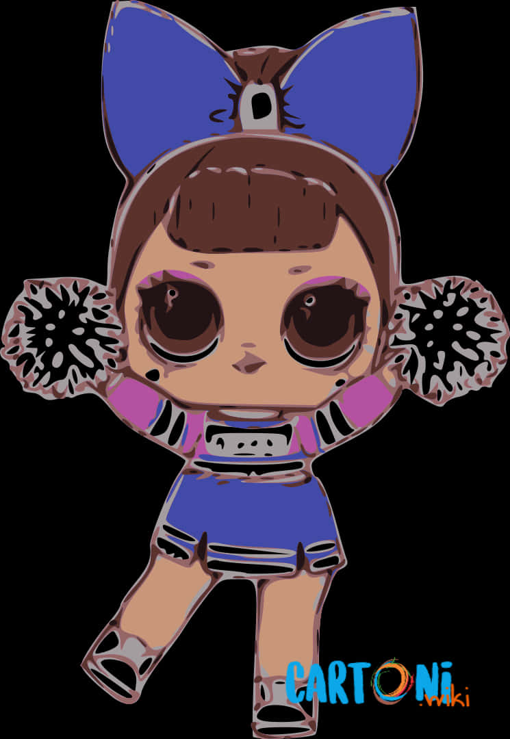 Cheerleader L O L Doll Illustration PNG