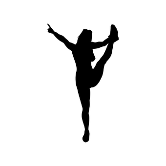 Cheerleader Silhouette High Kick PNG
