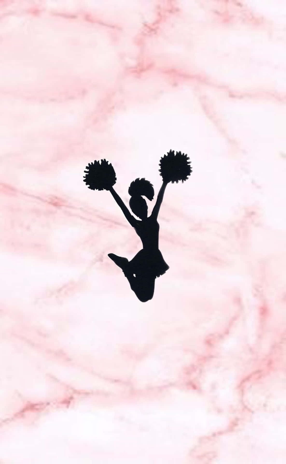 Cheerleader Silhouette Pink Backdrop Wallpaper