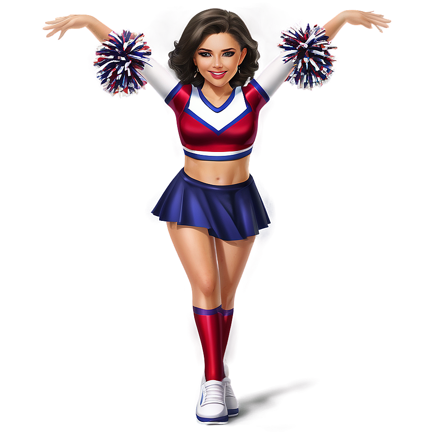 Cheerleader With Pom Poms Png 05252024 PNG