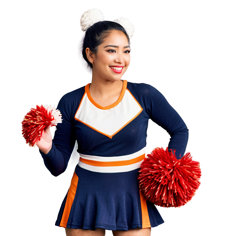 Cheerleader With Pom Poms Png 05252024 PNG