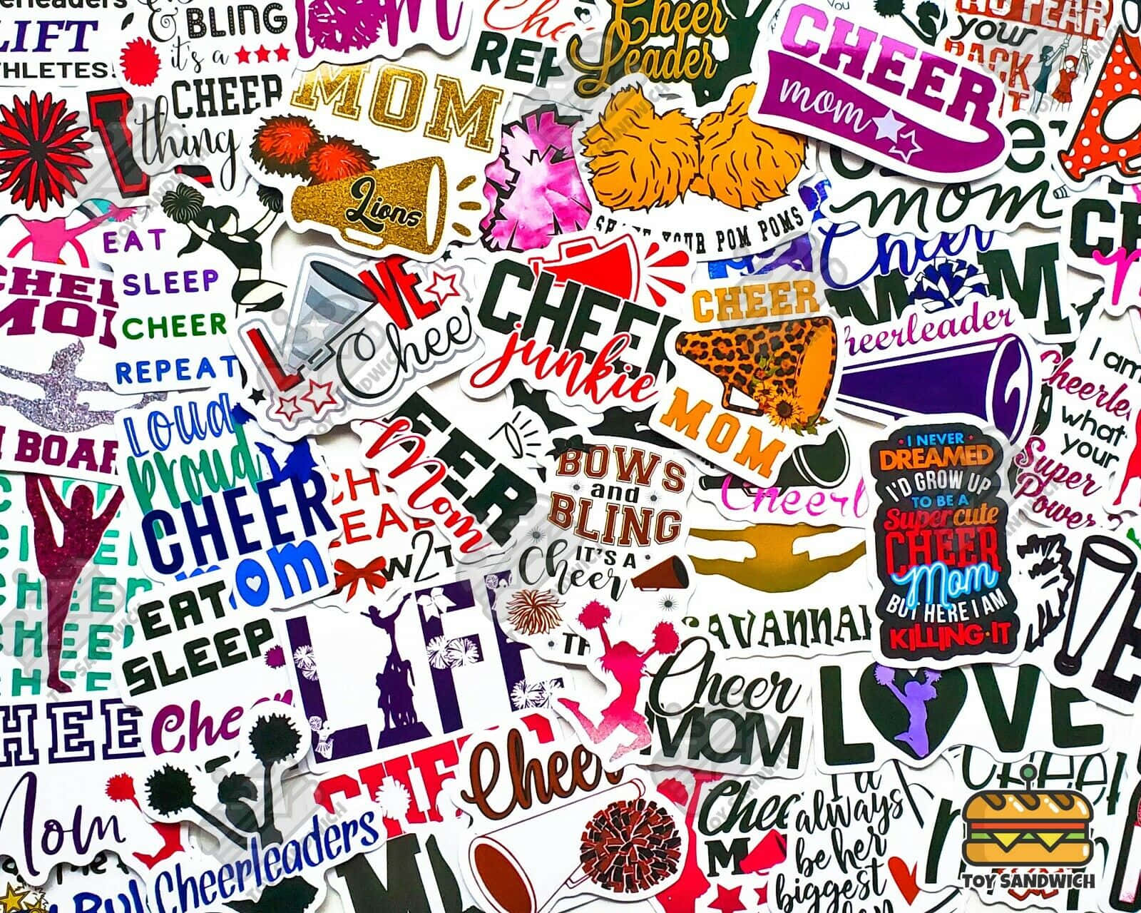 Cheerleading Stickers Collage Wallpaper
