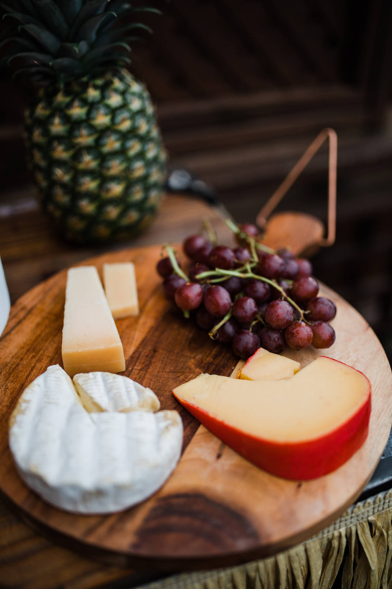 Cheese And Grapes Platter Wallpaper