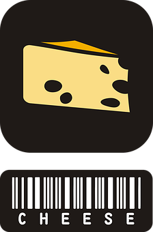Cheese Barcode Graphic PNG