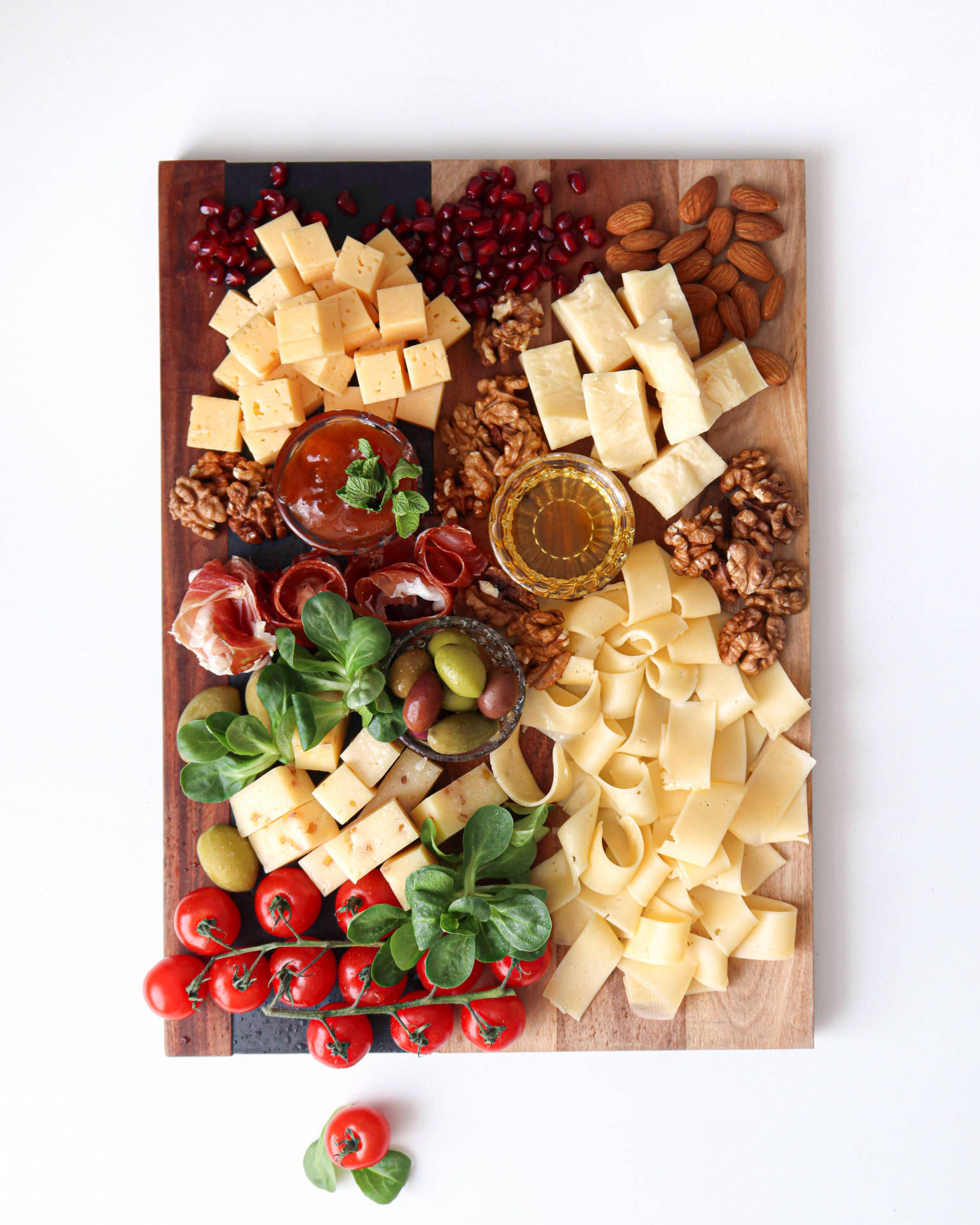 Cheese Grazing Platter Flat Lay