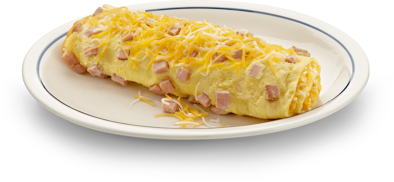 Cheese Ham Omelette Dish PNG