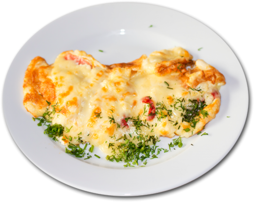 Cheese Omelette Herbs Plate PNG