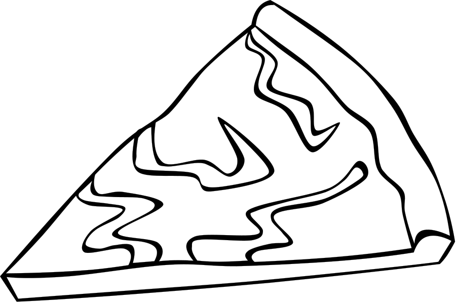 Cheese Pizza Slice Line Art PNG