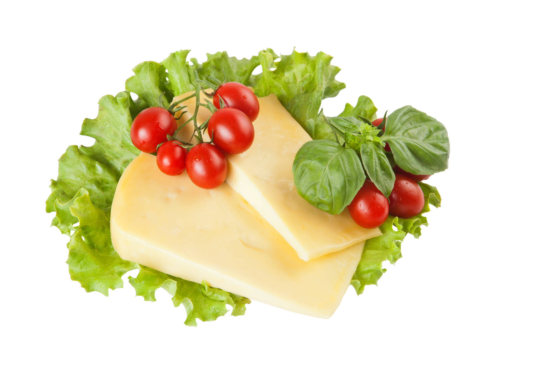 Cheese Slices With Cherry Tomatoes
