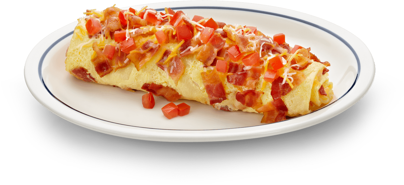 Cheese Tomato Omelette Dish PNG