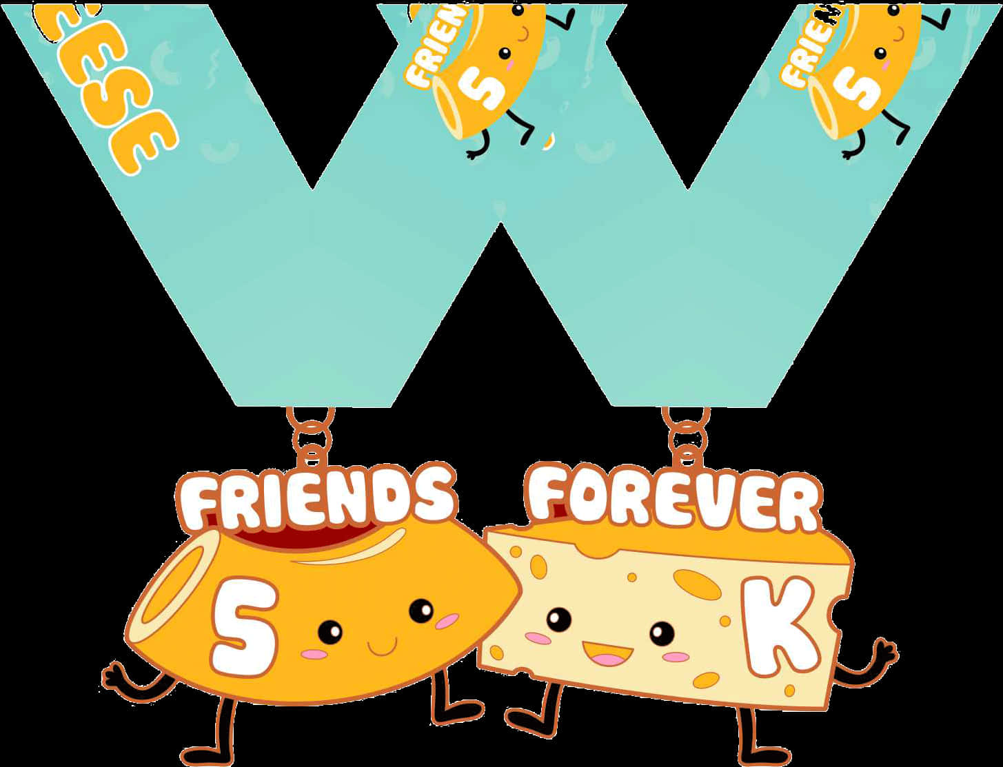 Cheeseand Cracker Friends Forever PNG