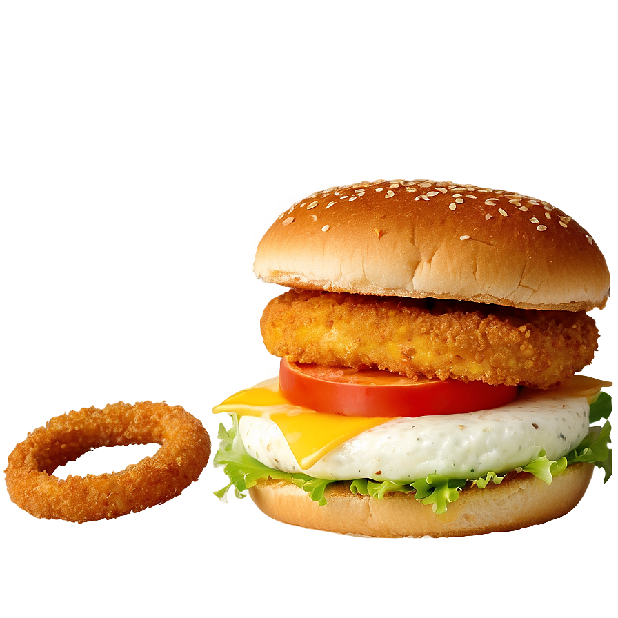 Cheeseburger And Onion Rings Png 05242024 PNG
