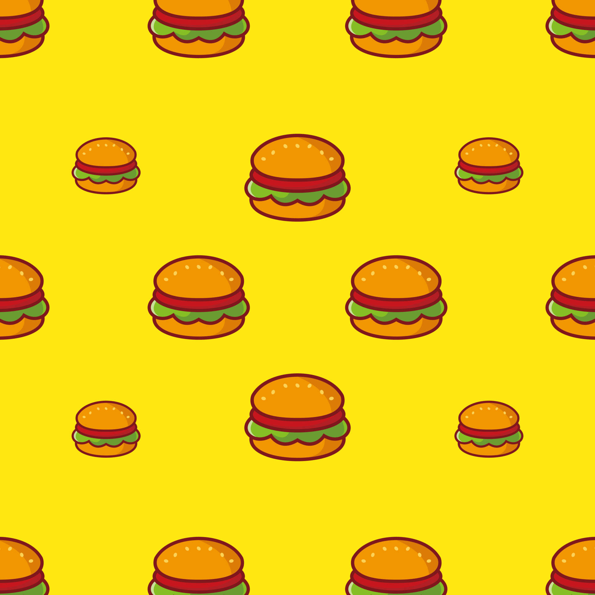 Cheeseburger Clipart In A Seamless Pattern Wallpaper