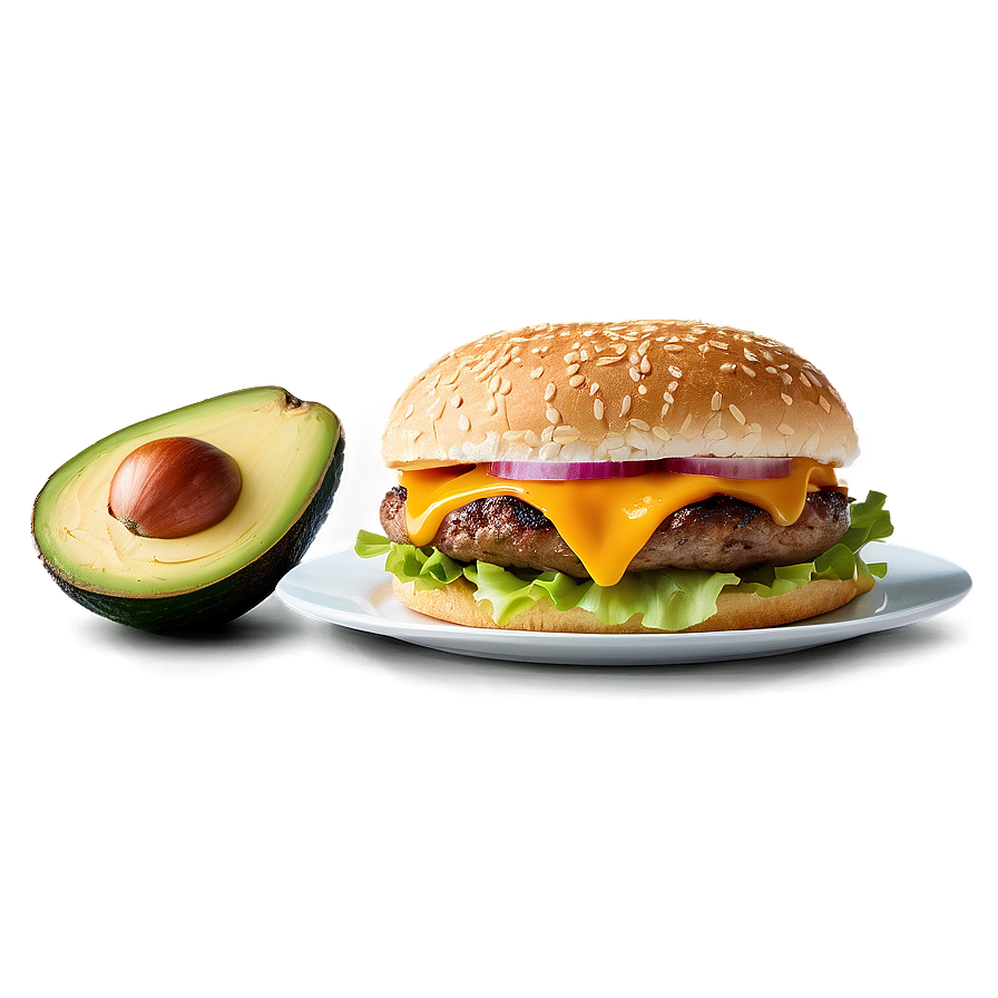 Cheeseburger With Avocado Png 05242024 PNG