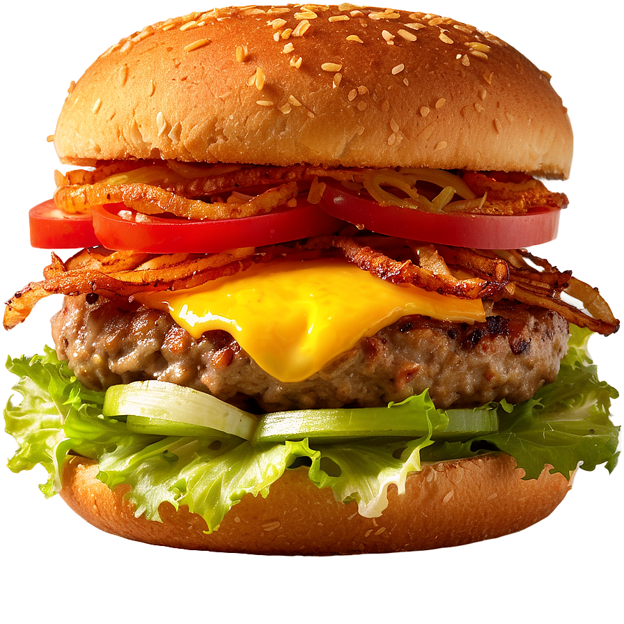 Cheeseburger With Crispy Onion Png 05242024 PNG