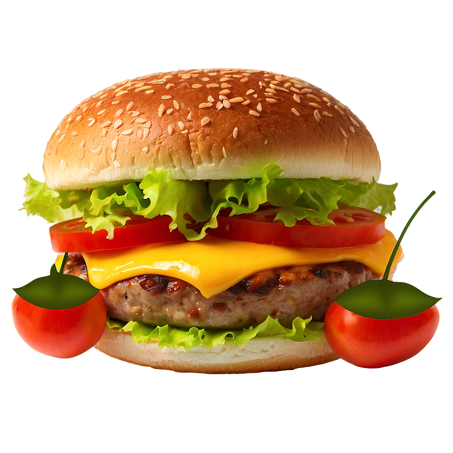 Cheeseburger With Tomato Png Snp PNG
