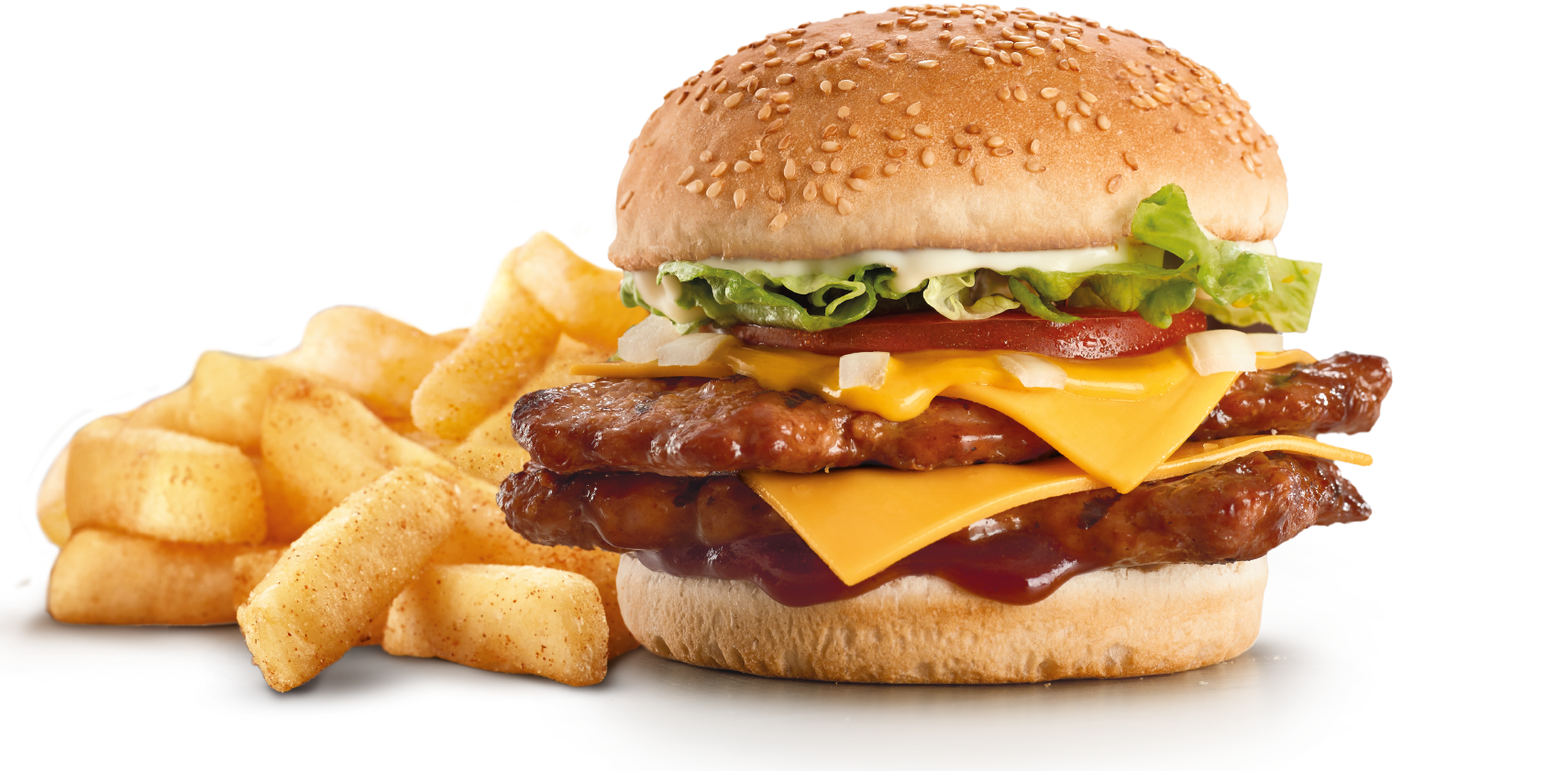 Cheeseburgerwith Fries PNG
