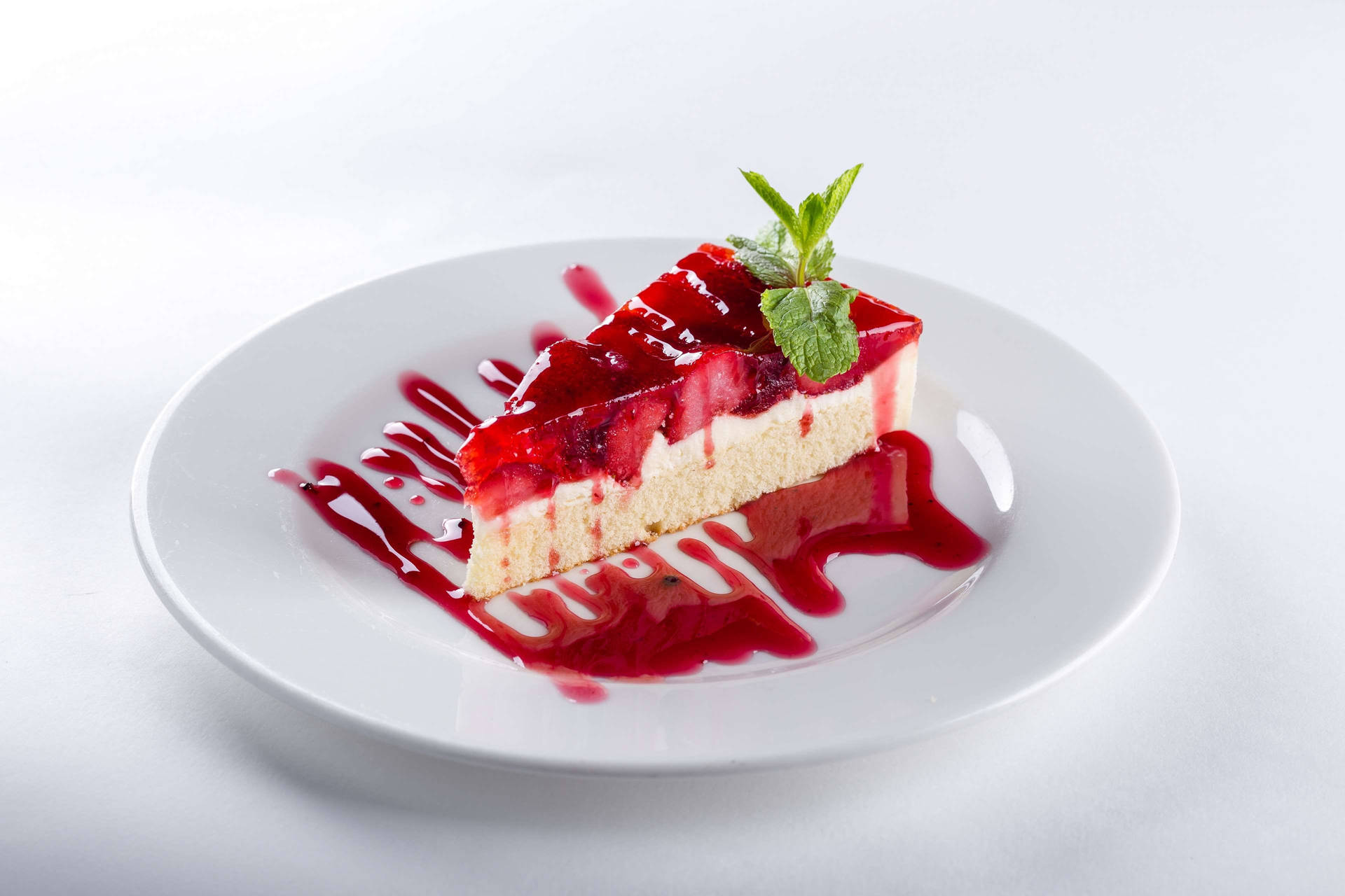Cheesecake Berry Syrup Dessert Wallpaper