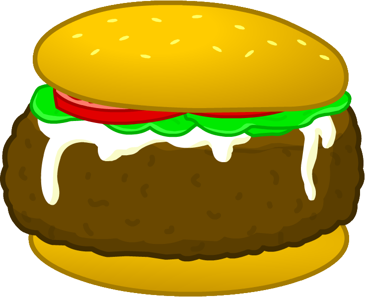 Cheesy Beef Hamburger Illustration PNG