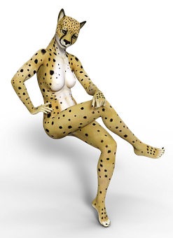 Cheetah Humanoid Artwork PNG