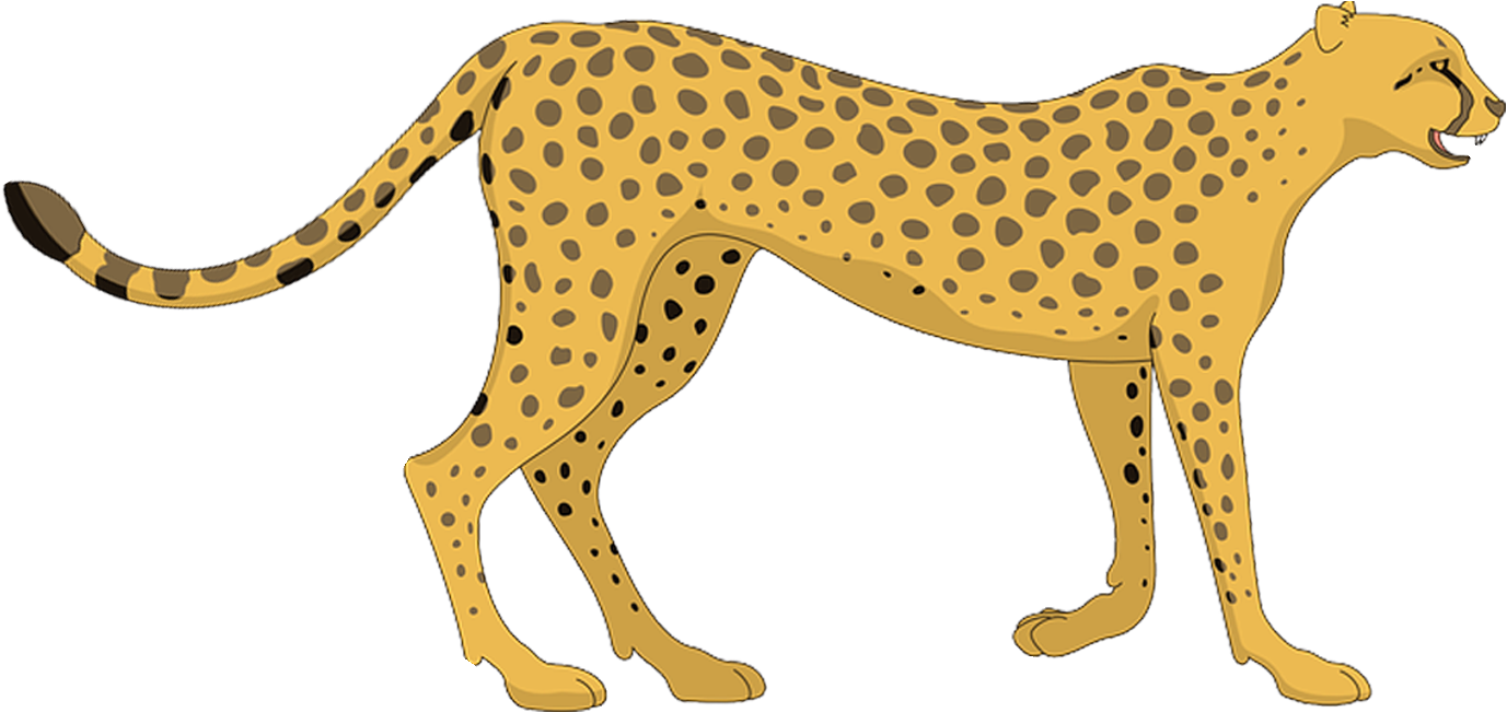 Cheetah Illustration Side View PNG