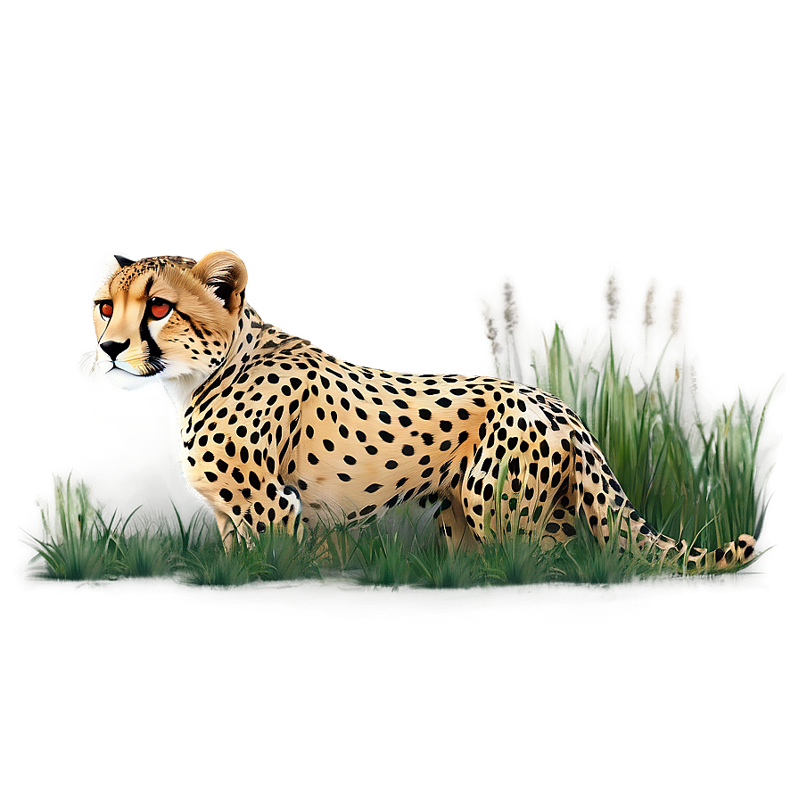 Cheetah In Grassland Png 42 PNG