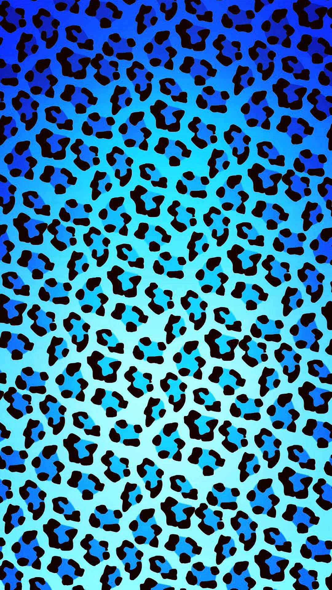 Cheetah Print Blue Wallpaper